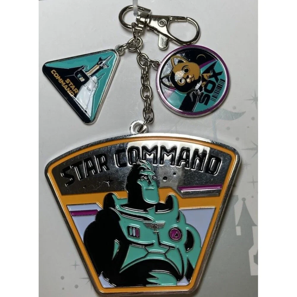 Disney Parks Buzz Lightyear Star Command Metal Keychain Collectible
